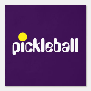 Papier Peint PICKLEBALL Blanc Froid Jaune Texte Sur Violet