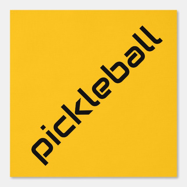 Papier Peint PICKLEBALL en diagonale noire lisse sur le jaune g (Recto)