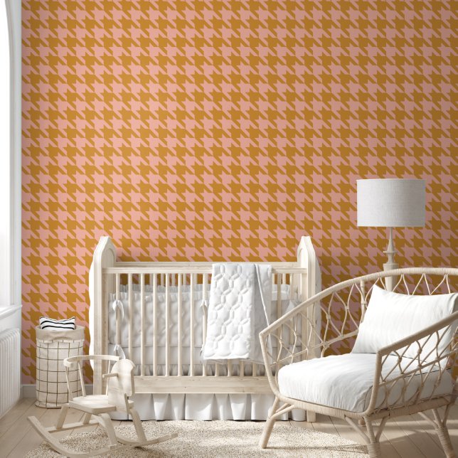 Papier Peint Pied de fond rose et Brown Preppy pour la chambre  (Enfants)
