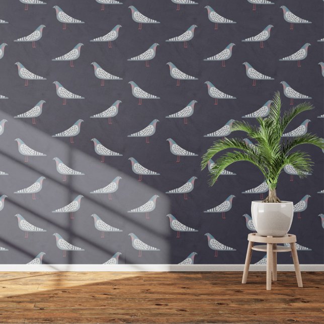 Papier Peint Pigeon Bird Dark (Pigeon bird themed wallpaper)