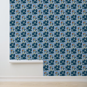 Papier Peint Pingouin de Noël festif carrelé