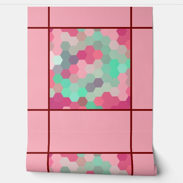 Papier Peint Pink hexagone (Déroulement)
