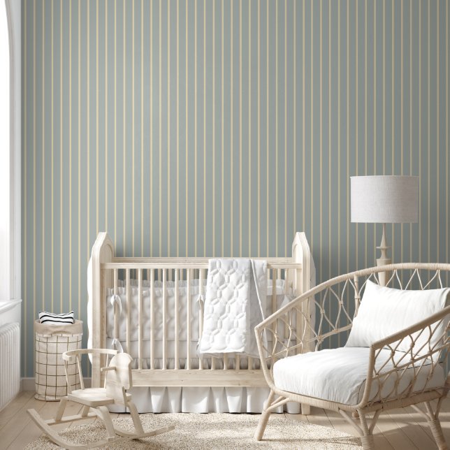 Papier Peint Pinstripes Gray Blue Farm Land Collection (Enfants)