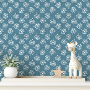 Papier Peint Pissenlit Bleu Denim