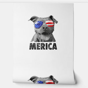 Papier Peint Pit Bull 4 juillet Merica Hommes Drapeau Américain