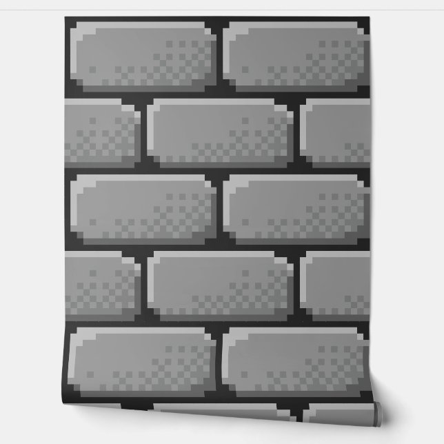 Papier peint Pixel-Art "STONEBRICKS" 8 bits Var01A (Déroulement)