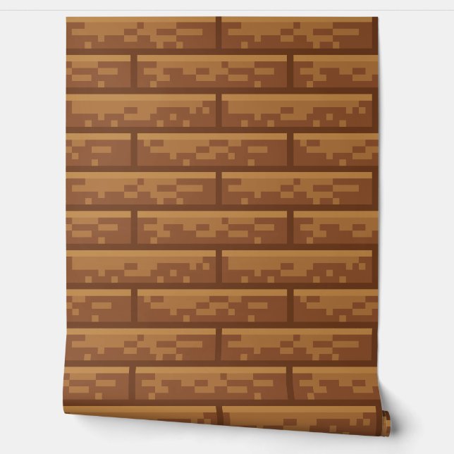 Papier peint Pixel-Art "WOODPLANKS" 8 bits Var03 (Déroulement)