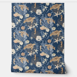 Papier Peint Plage Côte sous-marine Tortue marine Marine