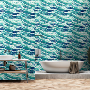 Papier Peint Plage motif sans coutures des vagues