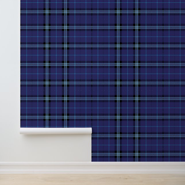 Papier Peint Plaid bleu profond classique (Application)