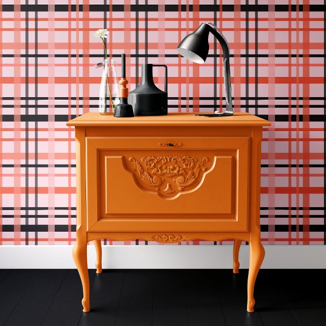Papier Peint Plaid Halloween Rose Et Noir Tendance (Créateur téléchargé)