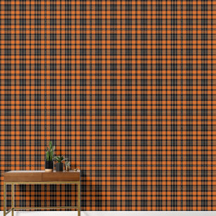 Papier Peint Plaid Scottish Tartan Orange Black