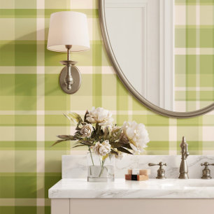 Papier Peint Plaid vert Preppy traditionnel