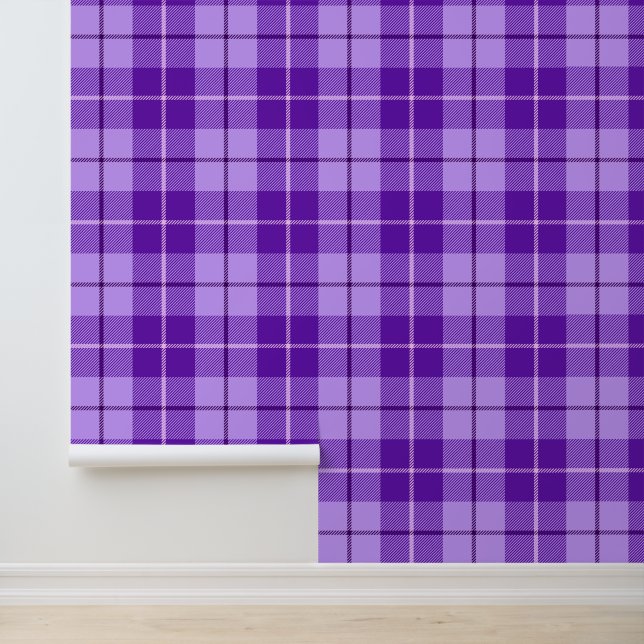 Papier Peint Plaid Violet, Lilac Et Tartan Rose (Application)