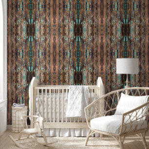 Papier Peint Planche Brown en bois grand motif