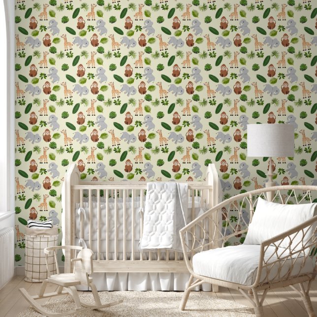 Papier Peint Plantes et animaux de la jungle (Enfants)