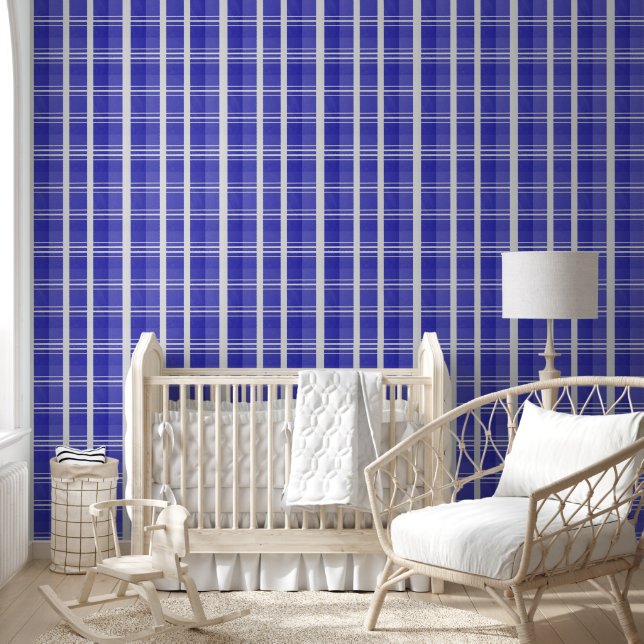Papier Peint Plat Bleu Et Blanc (Enfants)
