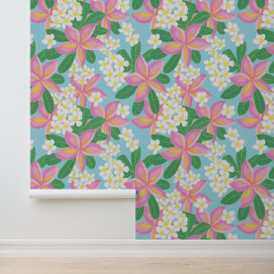 Papier Peint Plumeria rose motif
