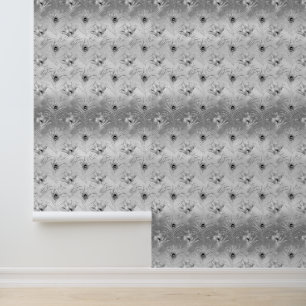 Papier Peint Plumes Peacock Argent