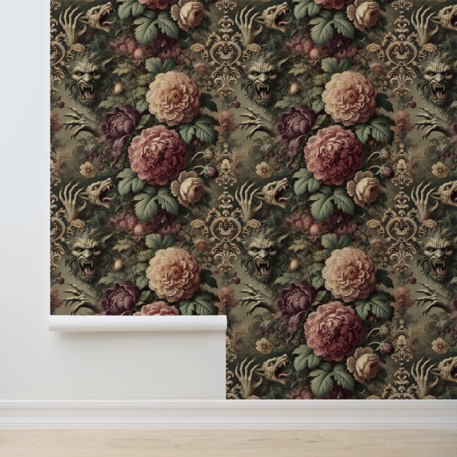 Papier Peint Plus fort que des fleurs - gothique victorien (Application)