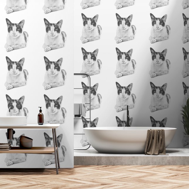 Papier Peint Poil Similigravure (Salle de bain)