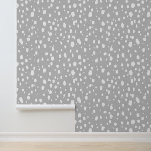 Papier Peint Points abstraits gris clair et blanc