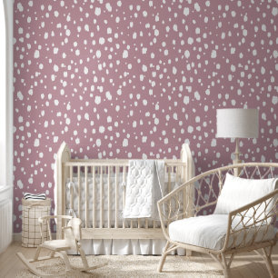 Papier Peint Points abstraits mauves et blancs