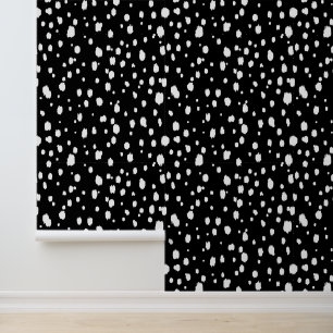 Papier Peint Points abstraits noirs et blancs