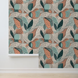 Papier Peint Points Boho abstrait Doodles Lines