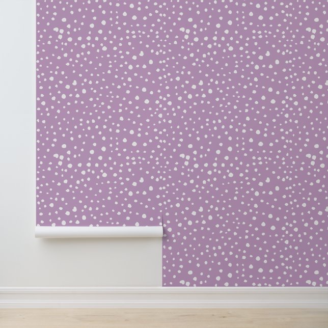 Papier Peint Points Dalmatiens Lilac, Points Dalmatiens, Pots D (Application)