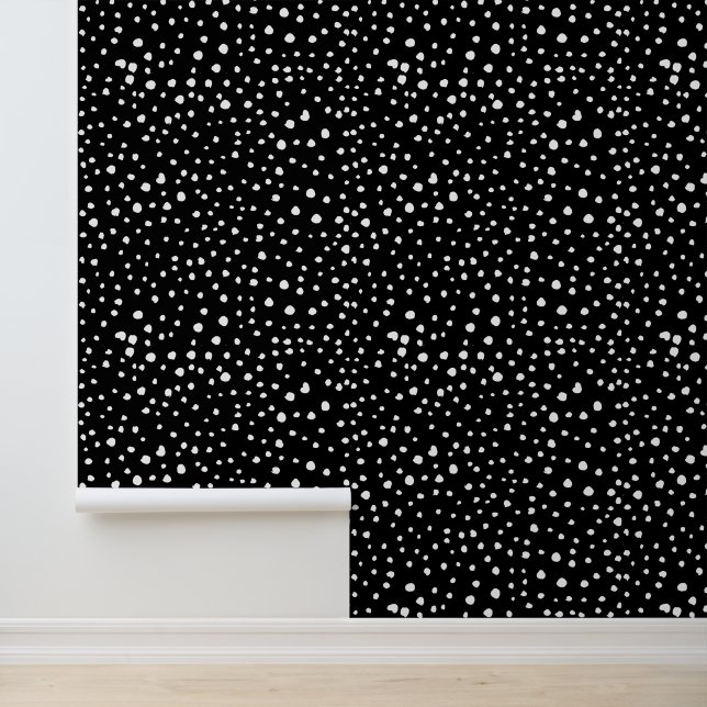 Papier Peint Points dalmatiens, Zones dalmatiennes, Noir et Bla (Application)