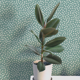 Papier Peint Points et Taches de Crème sur Vert Sauge