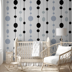 Papier Peint Points noirs et gris sur gris