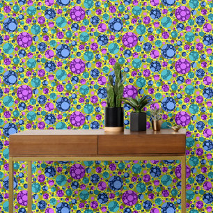 Papier Peint Points Polka en rose bleu sarcelle Stick and Peel