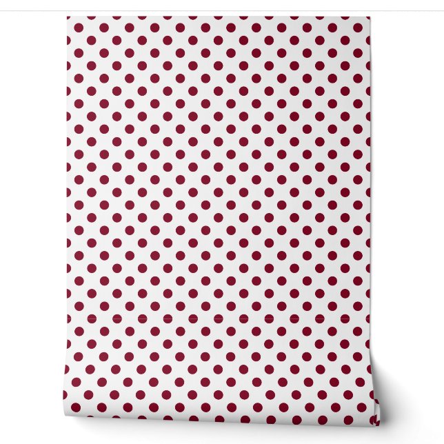 Papier Peint Points rouges bordeaux élégants (Déroulement)