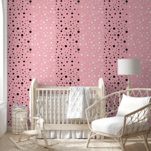 Papier Peint Pois contemporains sur le rose clair texturé