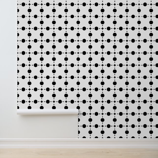 Papier Peint Pois noirs, Motif à points Polka, points, pointill (Application)