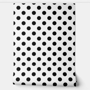 Papier Peint Pois Polka Noir Blanc