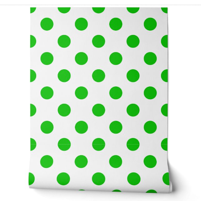 Papier Peint Pois verts Arrière - plans blancs (Déroulement)