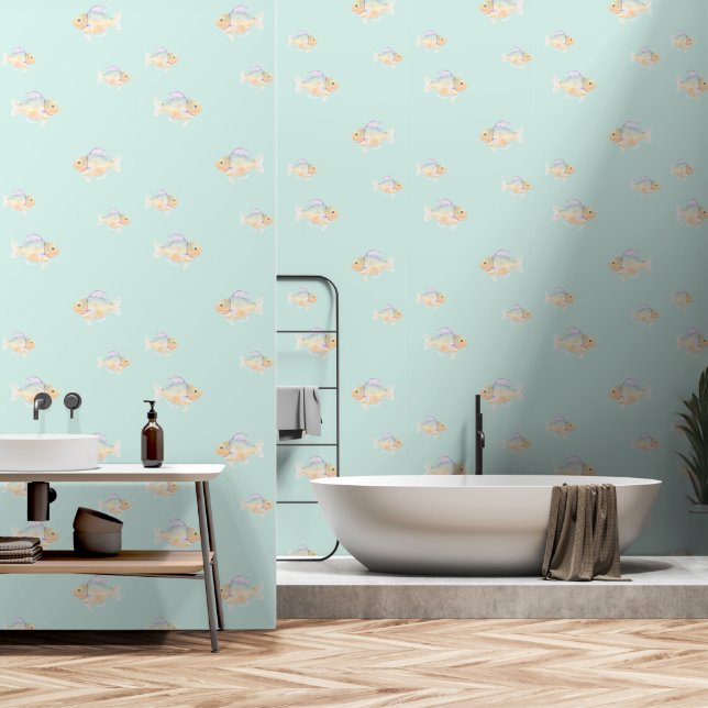 Papier Peint Poisson d'or Nager Léger Aqua Eau Modérée (Salle de bain)