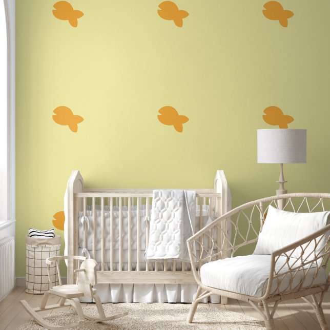 Papier Peint Poisson Poisson Enfants Jaune Orange (Enfants)