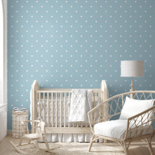 Papier Peint Polka Dot Motif Simple Minimaliste Moderne Bleu