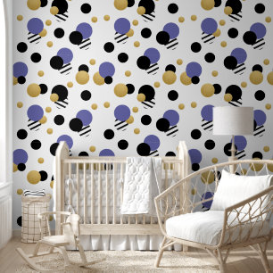 Papier Peint Polka violette or point