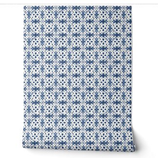 Papier Peint Portugais Azulejo Essence Mini - Bleu et Blanc