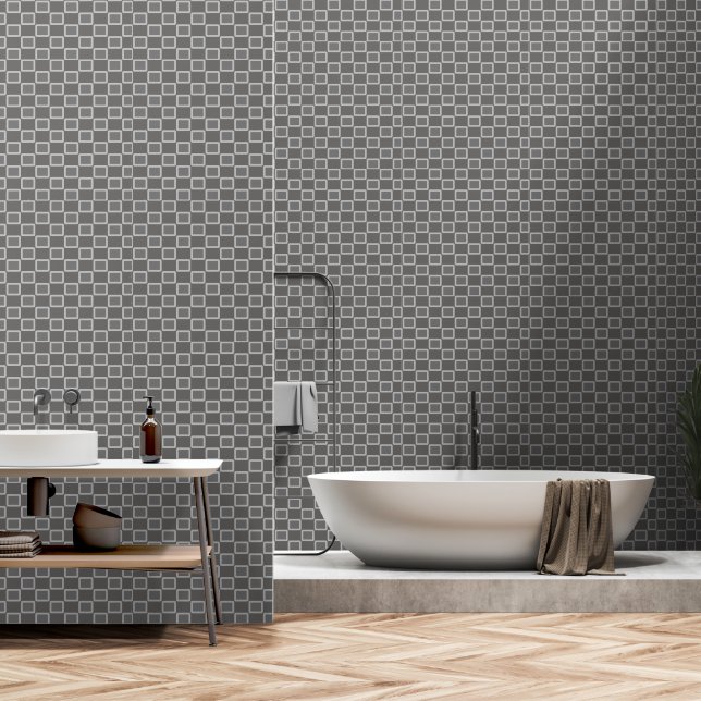 Papier Peint Pottes De Gris (Salle de bain)