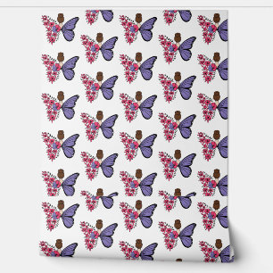 Papier peint pour fille papillon lunaire Fée flo