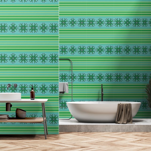Papier peint pour salle de bain enfantine avec gre (Salle de bain)