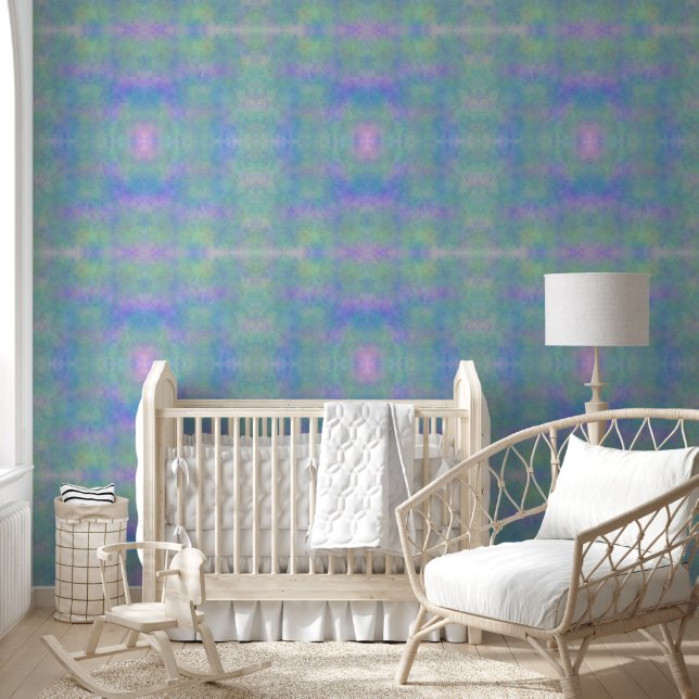Papier Peint Poussière d'or ciel bleu et variation verte (Enfants)