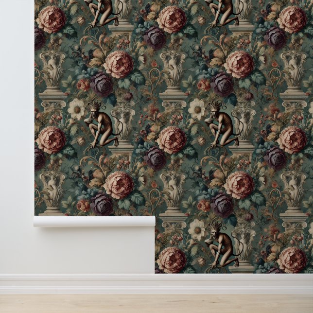 Papier Peint Prenez un Bow - Gothique Floral Design (Application)