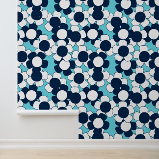 Papier Peint Préparation Daisy Fleur Partout – Bleu marine et T